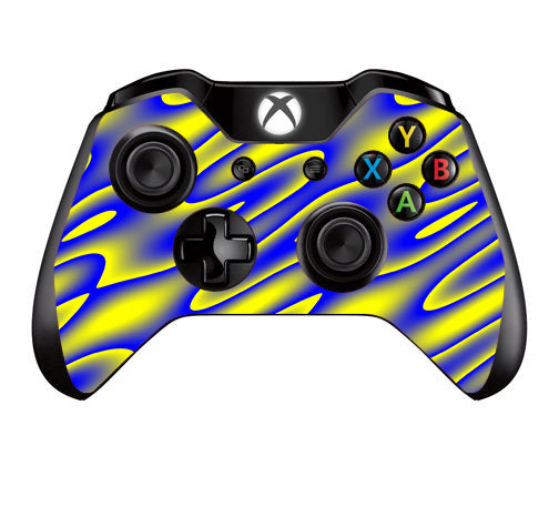  Neon Blue Yellow Trippy Microsoft Xbox One Controller Skin