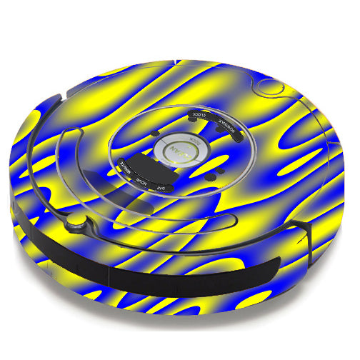  Neon Blue Yellow Trippy iRobot Roomba 650/655 Skin