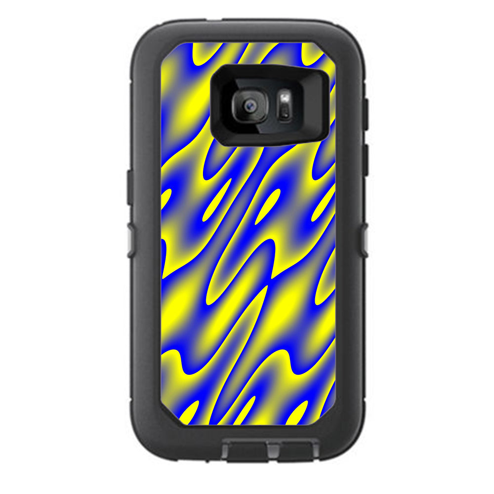  Neon Blue Yellow Trippy Otterbox Defender Samsung Galaxy S7 Skin