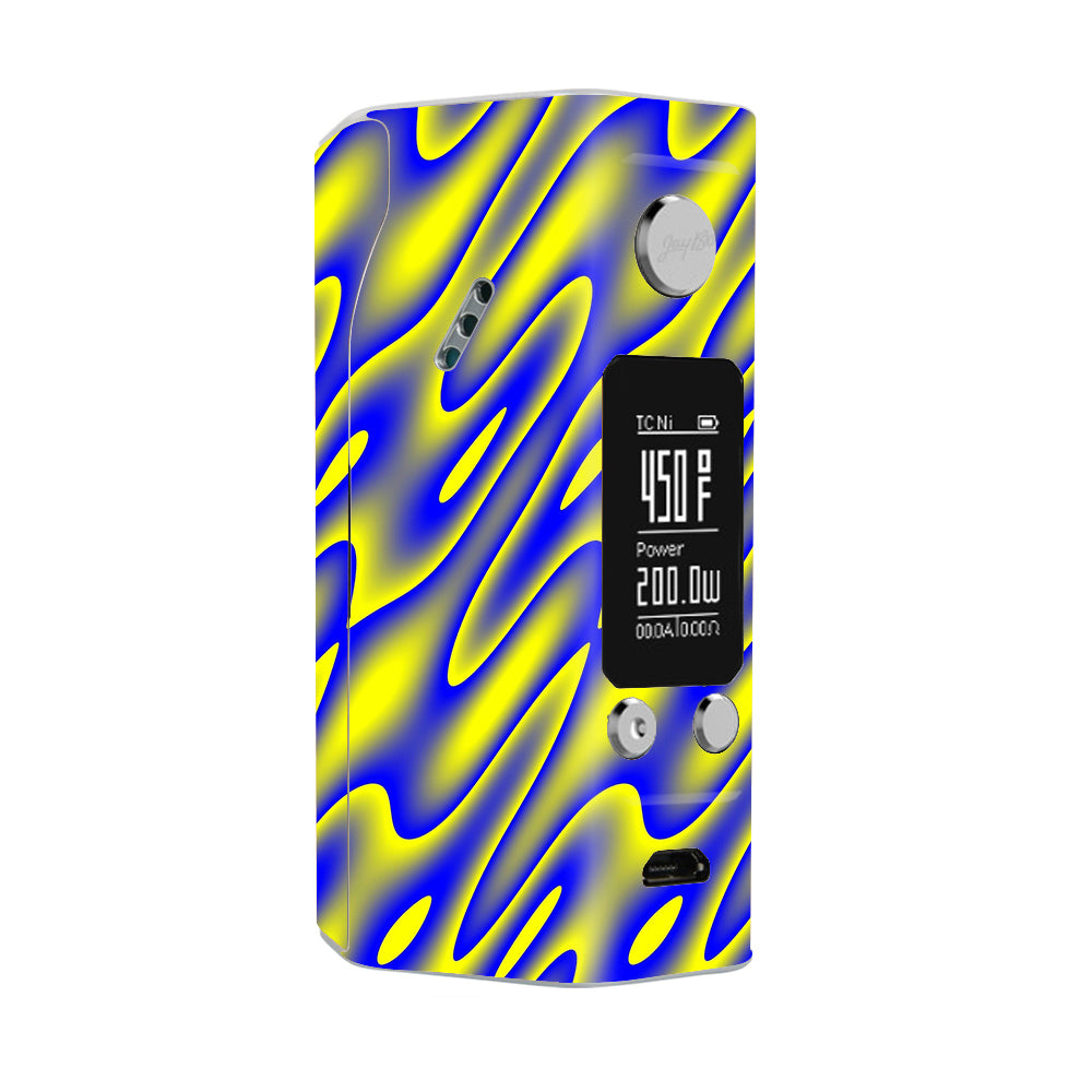  Neon Blue Yellow Trippy Wismec Reuleaux RX200S Skin