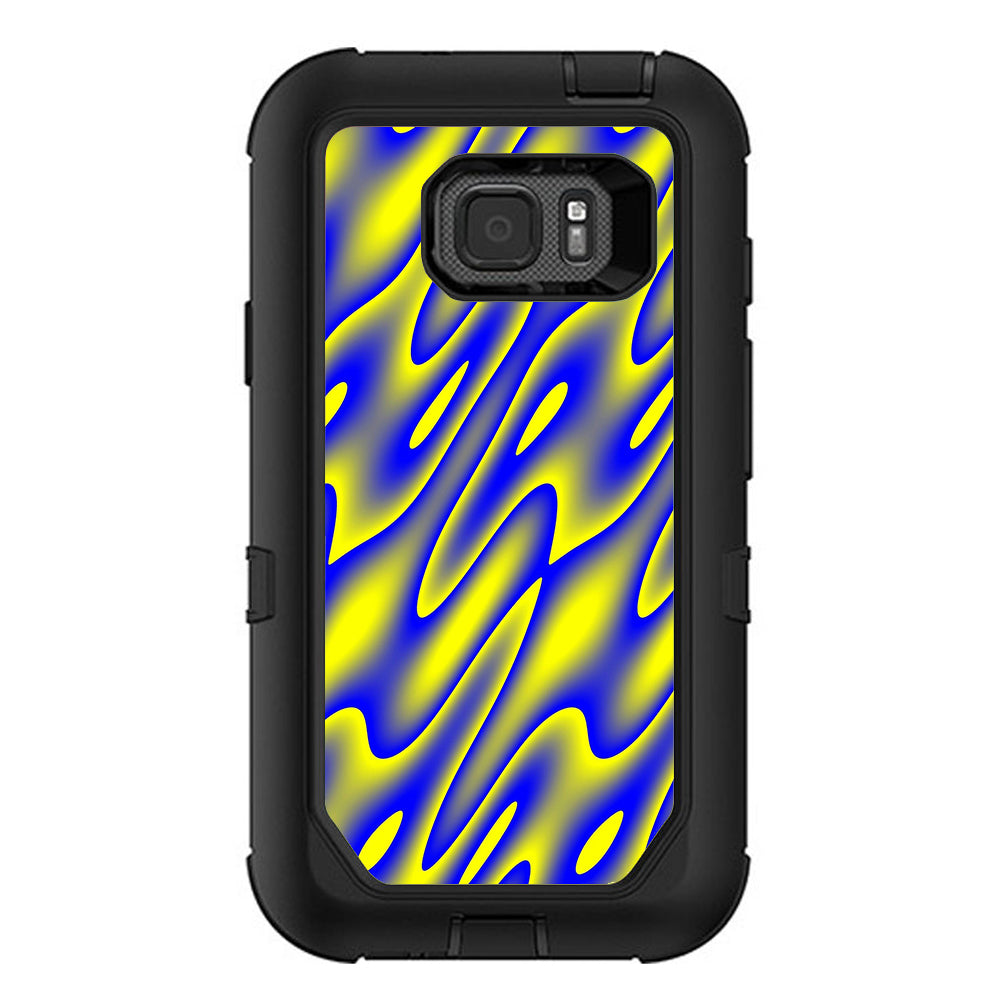  Neon Blue Yellow Trippy Otterbox Defender Samsung Galaxy S7 Active Skin