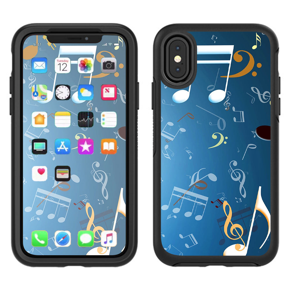  Flying Music Notes Otterbox Defender Apple iPhone X Skin