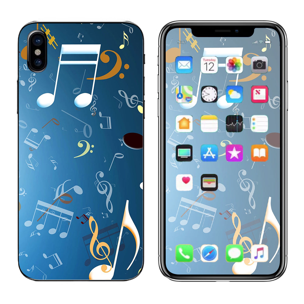  Flying Music Notes Apple iPhone X Skin