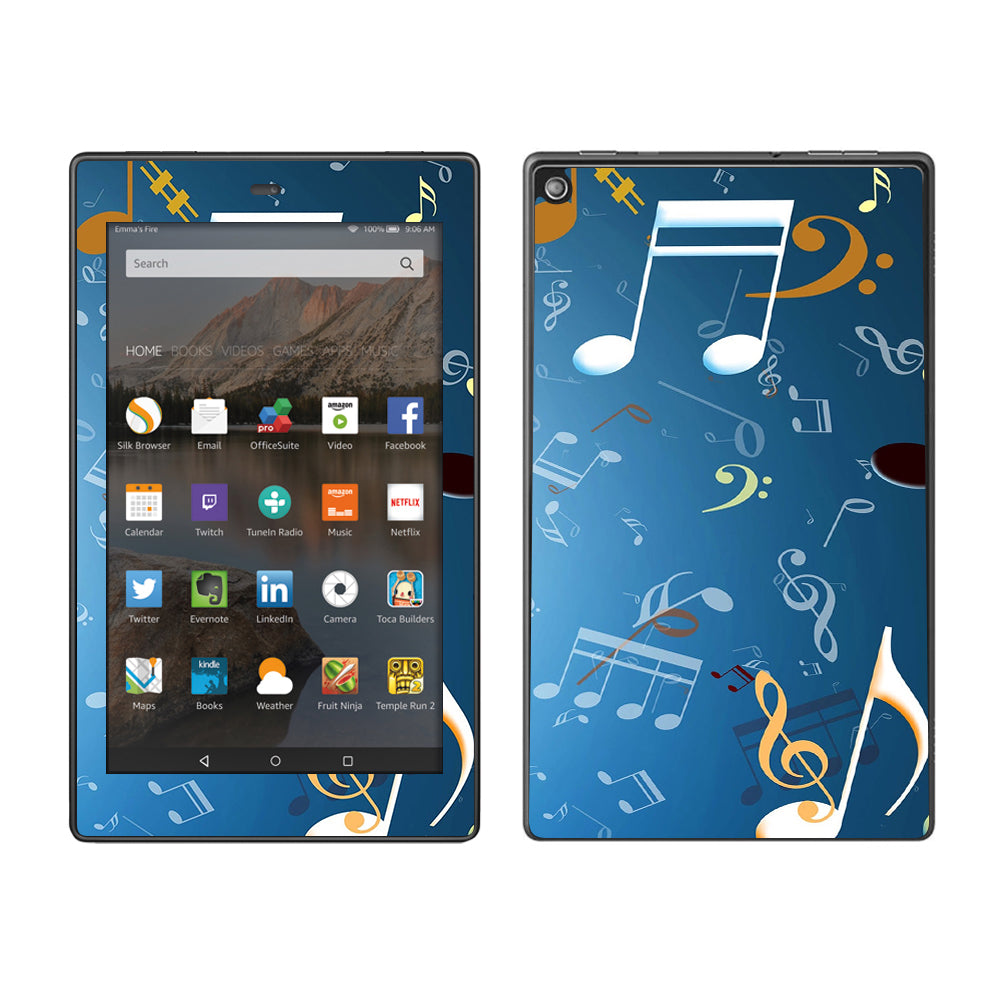  Flying Music Notes Amazon Fire HD 8 Skin