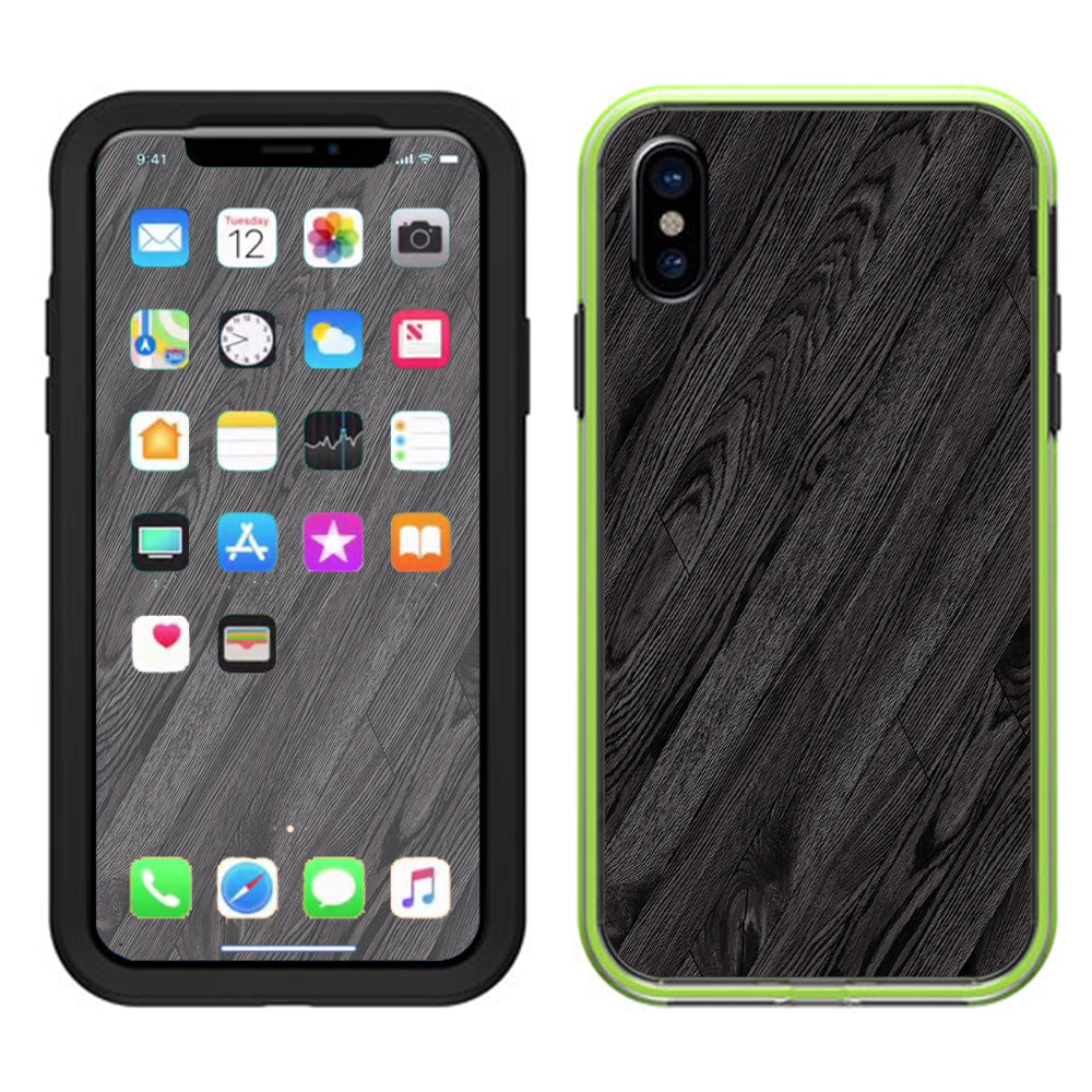  Black Wood Lifeproof Slam Case iPhone X Skin