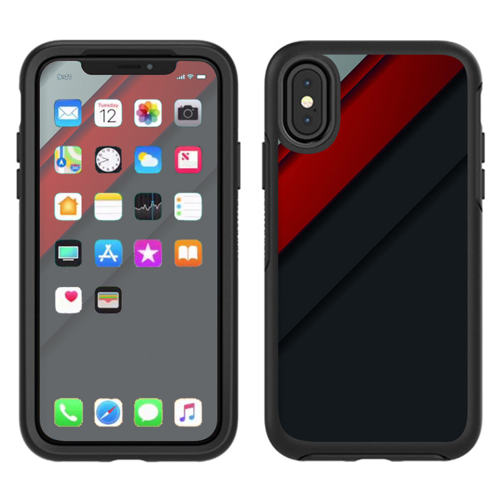  Modern Patterns Red Otterbox Defender Apple iPhone X Skin