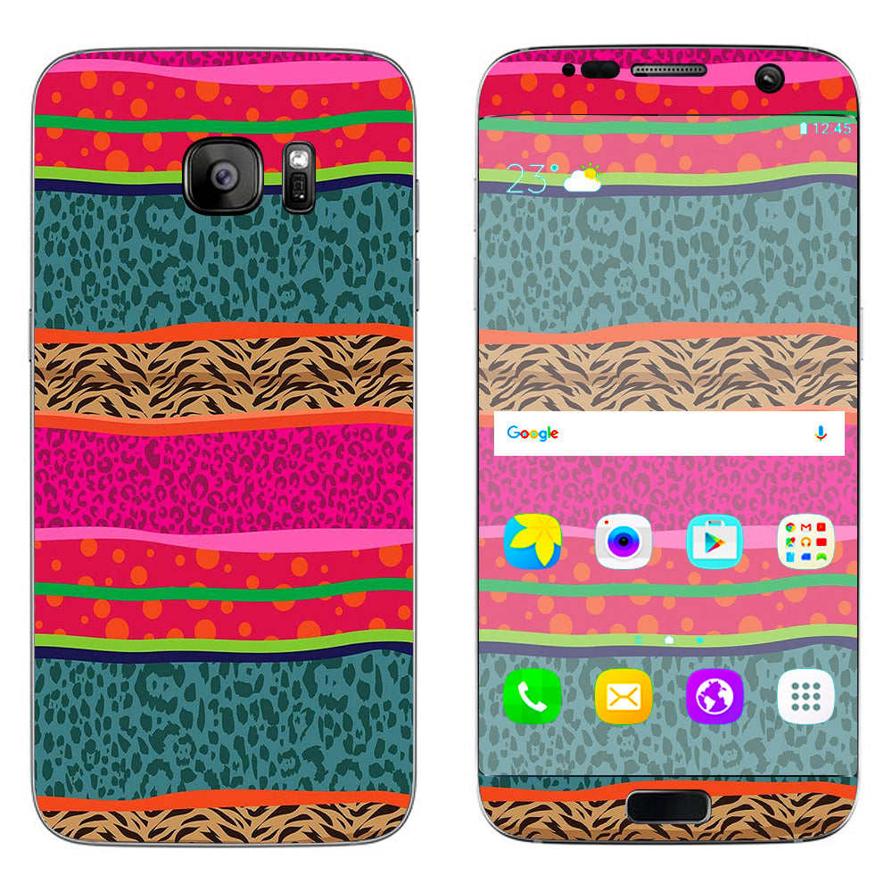  Leopard Zebra Patterns Colorful Samsung Galaxy S7 Edge Skin
