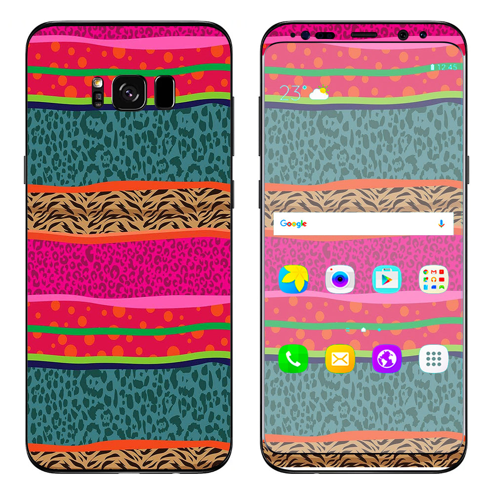  Leopard Zebra Patterns Colorful Samsung Galaxy S8 Skin