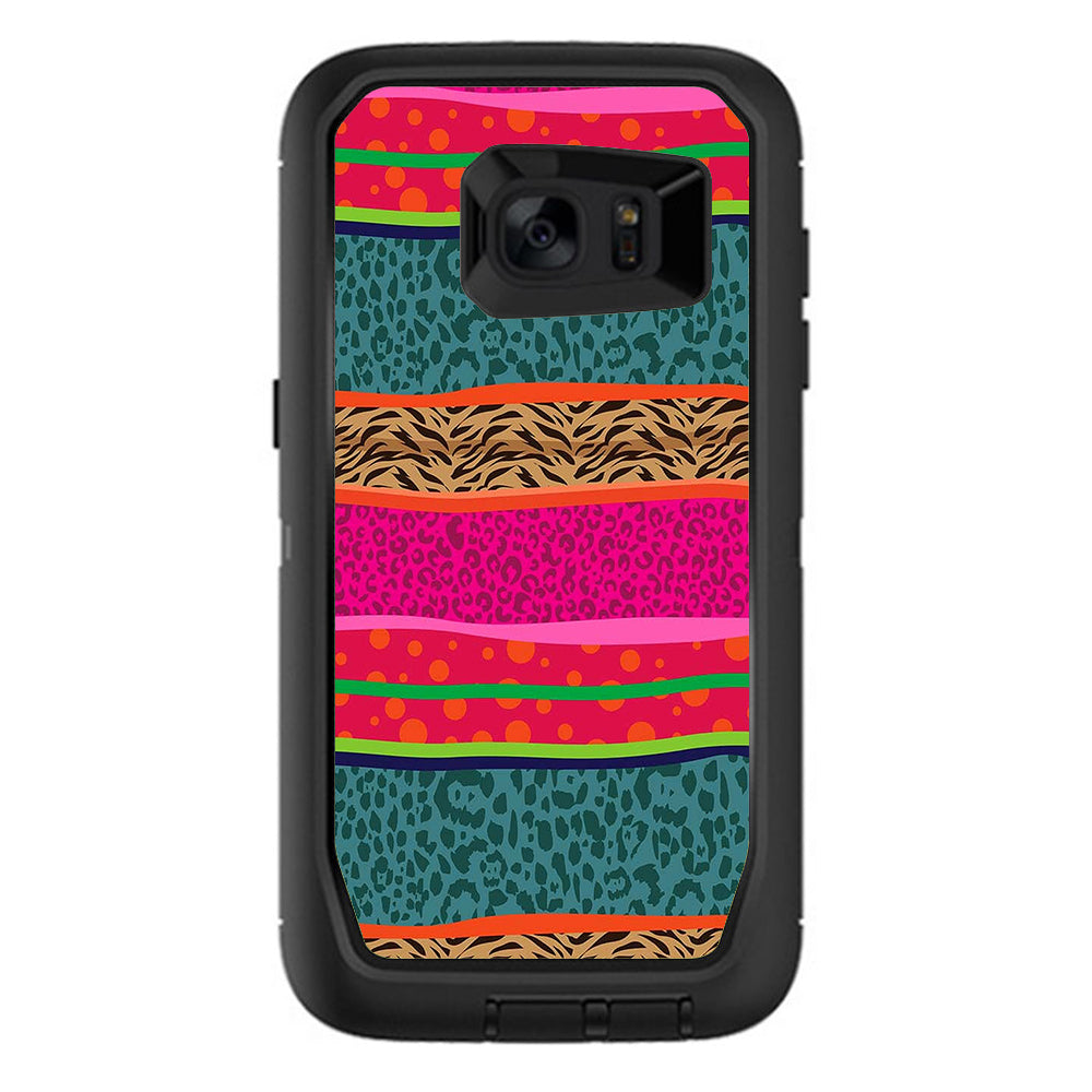  Leopard Zebra Patterns Colorful Otterbox Defender Samsung Galaxy S7 Edge Skin