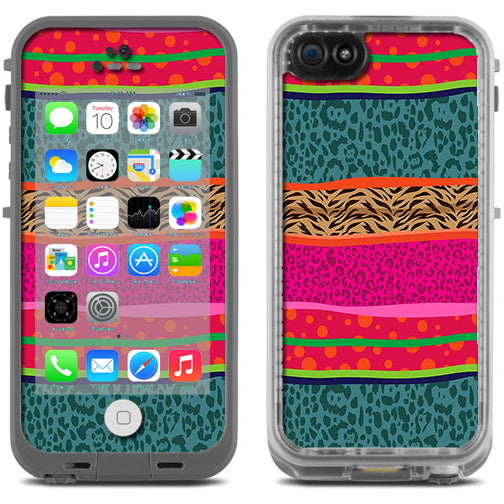  Leopard Zebra Patterns Colorful Lifeproof Fre iPhone 5C Skin