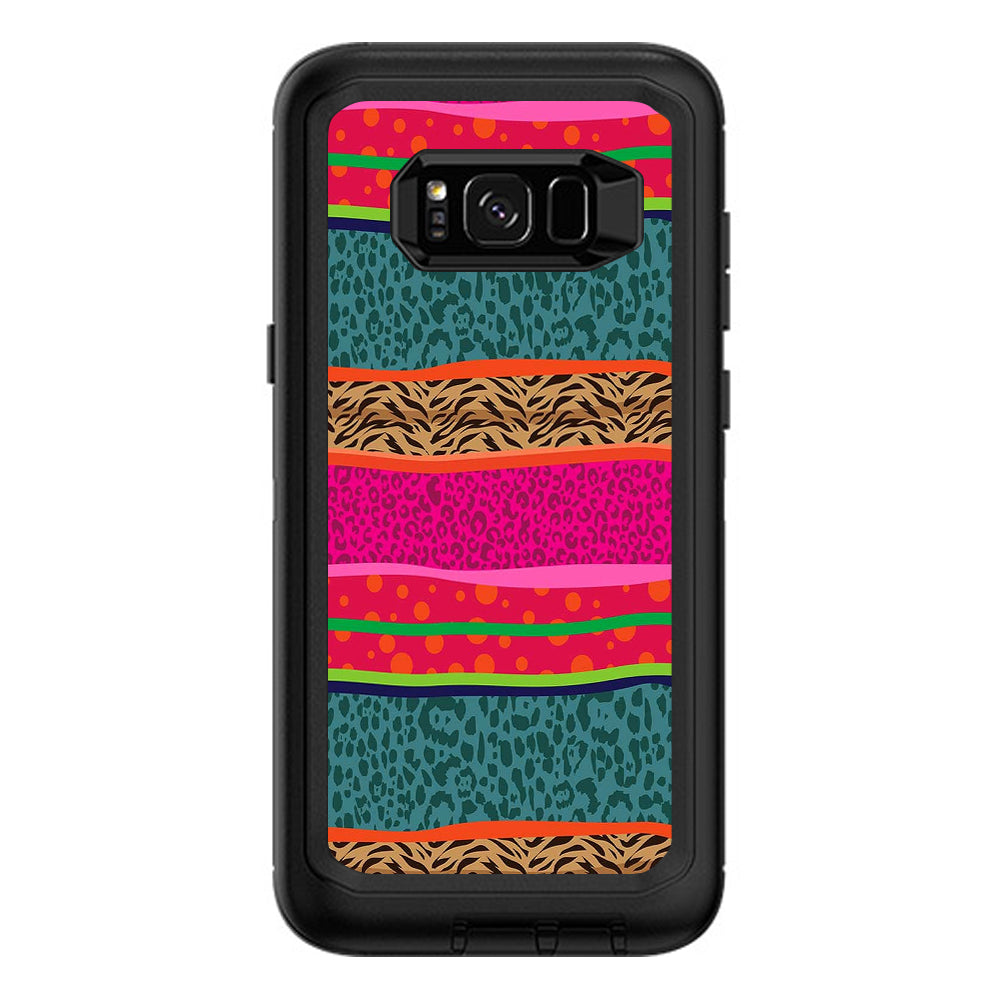  Leopard Zebra Patterns Colorful Otterbox Defender Samsung Galaxy S8 Plus Skin