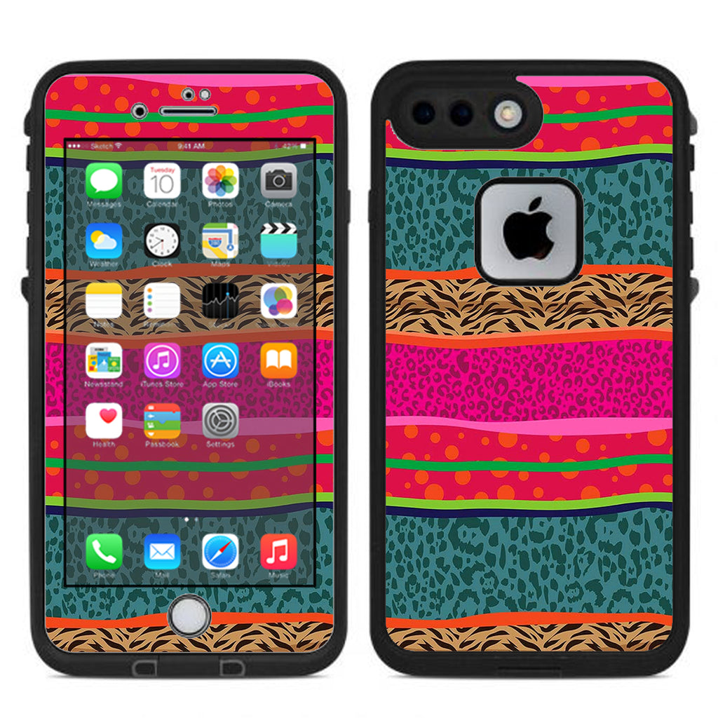  Leopard Zebra Patterns Colorful Lifeproof Fre iPhone 7 Plus or iPhone 8 Plus Skin