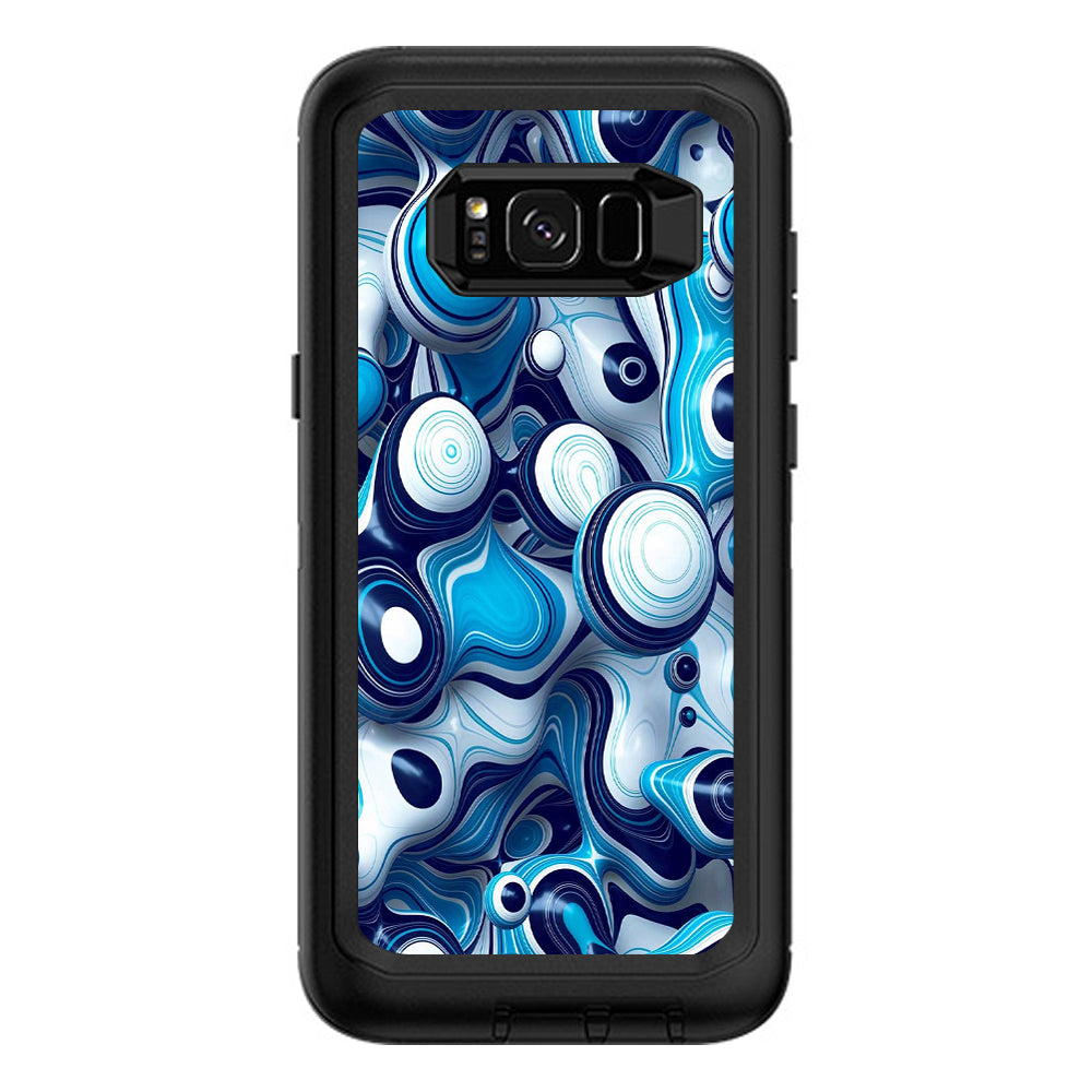  Mixed Blue Bubbles Glass Otterbox Defender Samsung Galaxy S8 Plus Skin