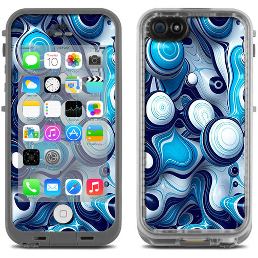  Mixed Blue Bubbles Glass Lifeproof Fre iPhone 5C Skin