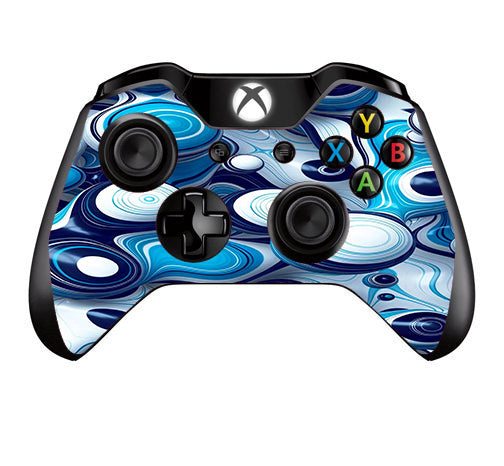  Mixed Blue Bubbles Glass Microsoft Xbox One Controller Skin