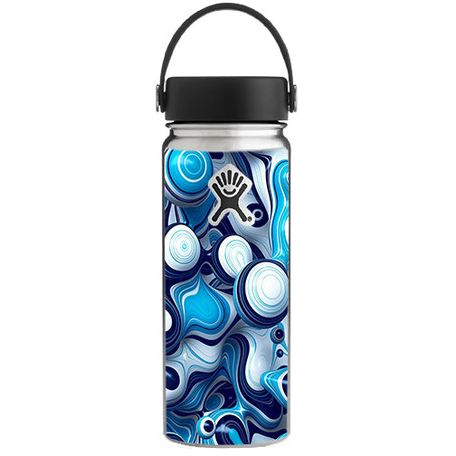  Mixed Blue Bubbles Glass Hydroflask 18oz Wide Mouth Skin