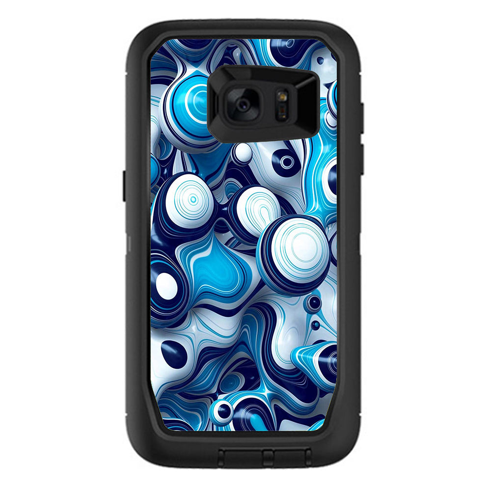  Mixed Blue Bubbles Glass Otterbox Defender Samsung Galaxy S7 Edge Skin