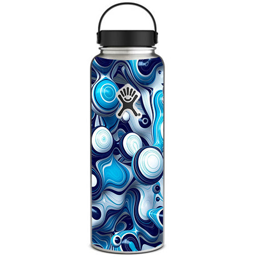  Mixed Blue Bubbles Glass Hydroflask 40oz Wide Mouth Skin