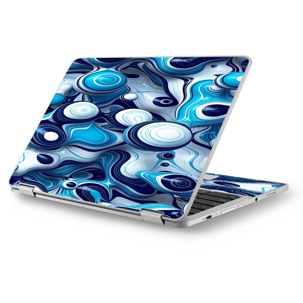  Mixed Blue Bubbles Glass Asus Chromebook Flip 12.5" Skin