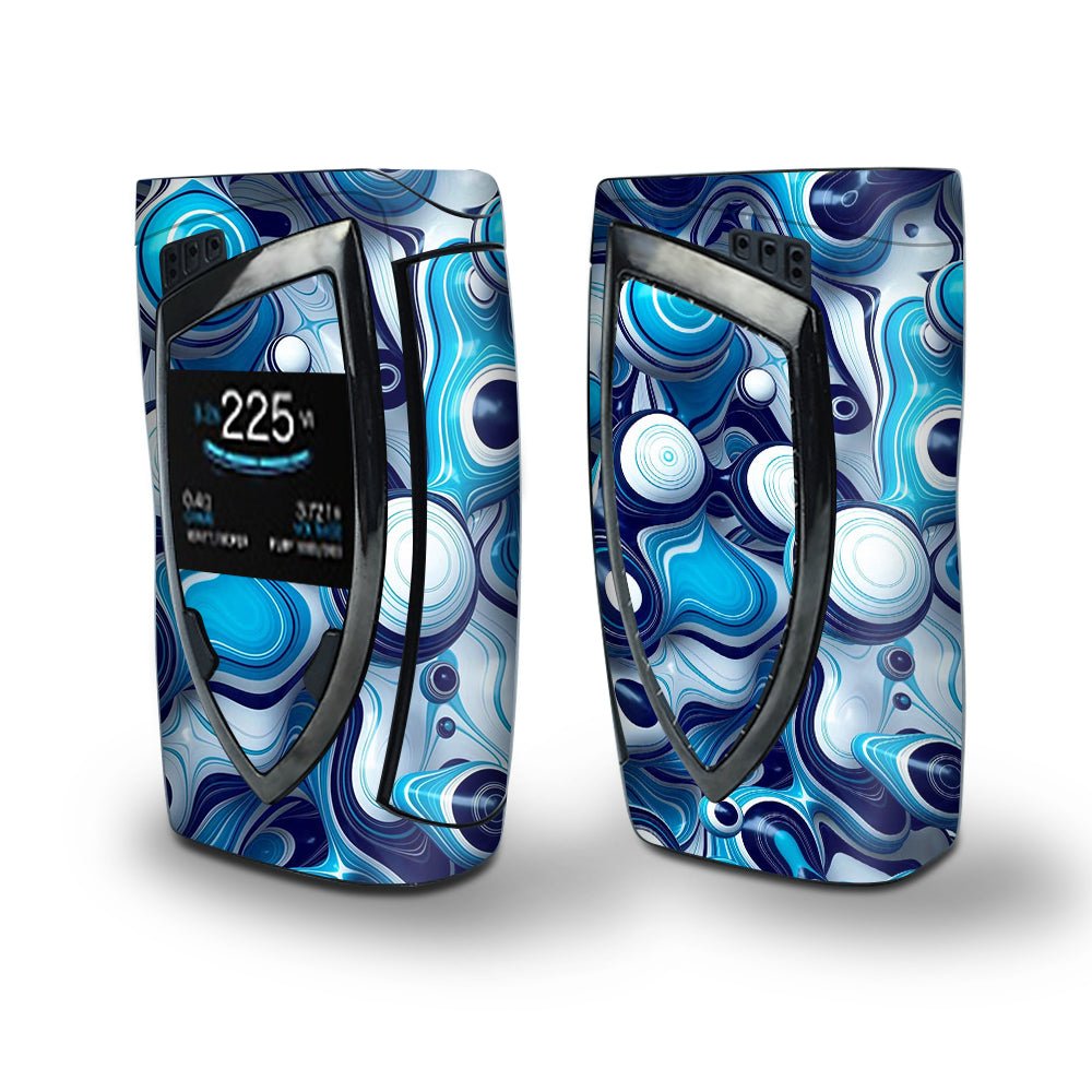 Skin Decal Vinyl Wrap for Smok Devilkin Kit 225w Vape (includes TFV12 Prince Tank Skins) skins cover/ Mixed Blue Bubbles Glass