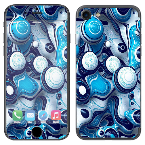  Mixed Blue Bubbles Glass Apple iPhone 7 or iPhone 8 Skin