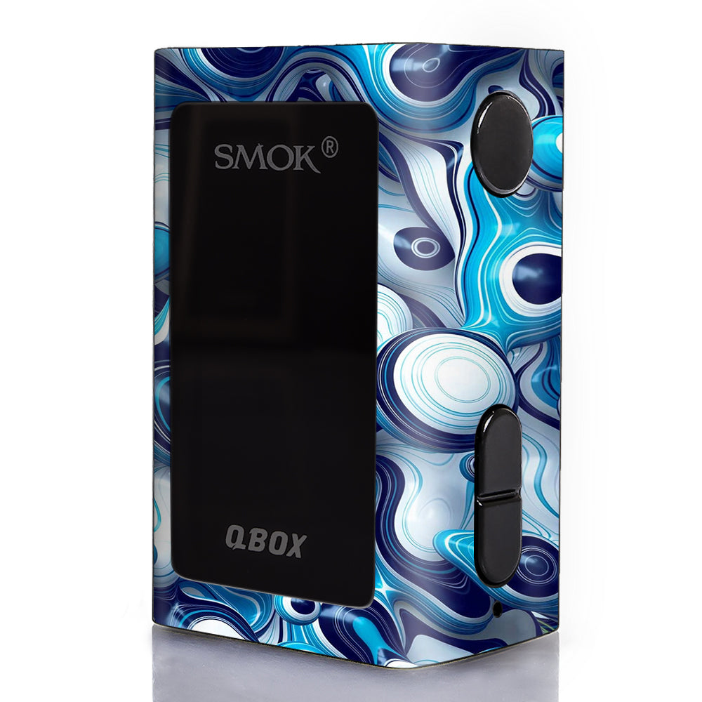  Mixed Blue Bubbles Glass Smok Q-Box Skin
