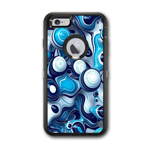  Mixed Blue Bubbles Glass Otterbox Defender iPhone 6 PLUS Skin
