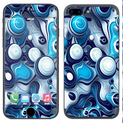  Mixed Blue Bubbles Glass Apple  iPhone 7+ Plus / iPhone 8+ Plus Skin