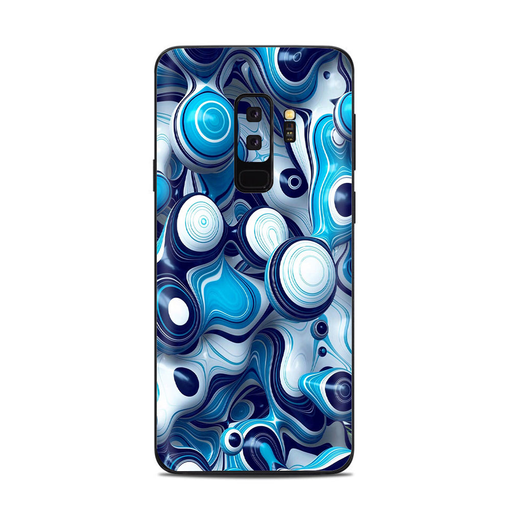  Mixed Blue Bubbles Glass Samsung Galaxy S9 Plus Skin