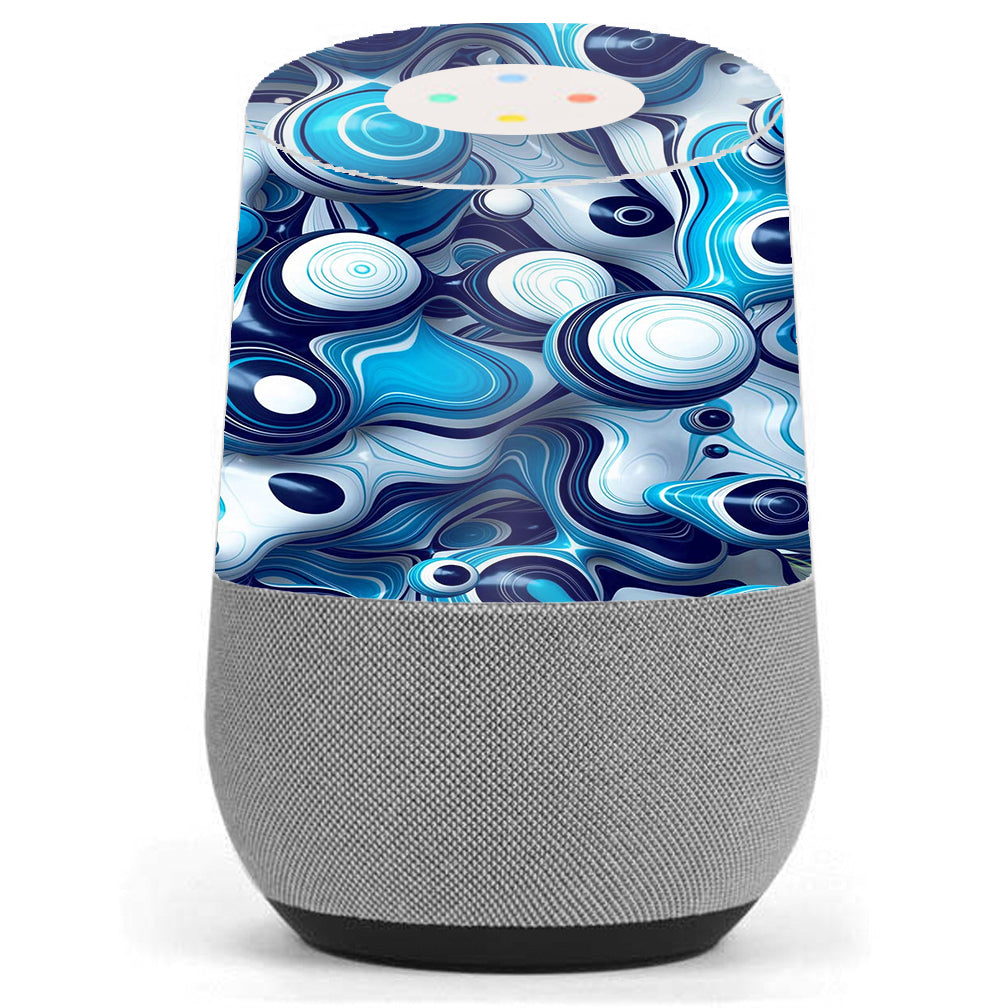  Mixed Blue Bubbles Glass Google Home Skin
