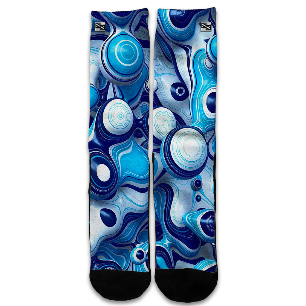  Mixed Blue Bubbles Glass Universal Socks