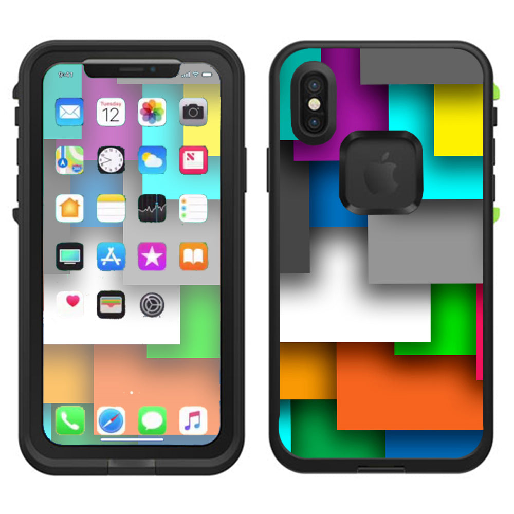  Metro Squares Modern Lifeproof Fre Case iPhone X Skin