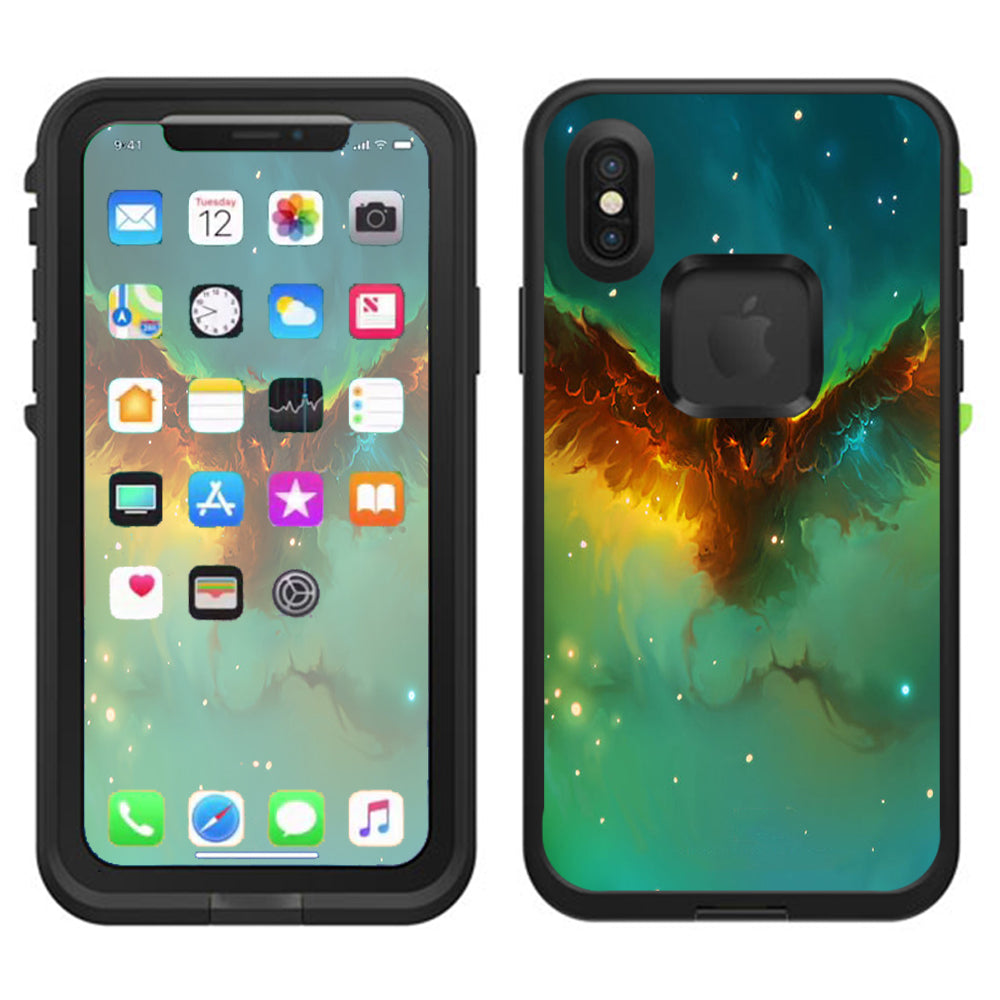  Flying Owl In Clouds Lifeproof Fre Case iPhone X Skin