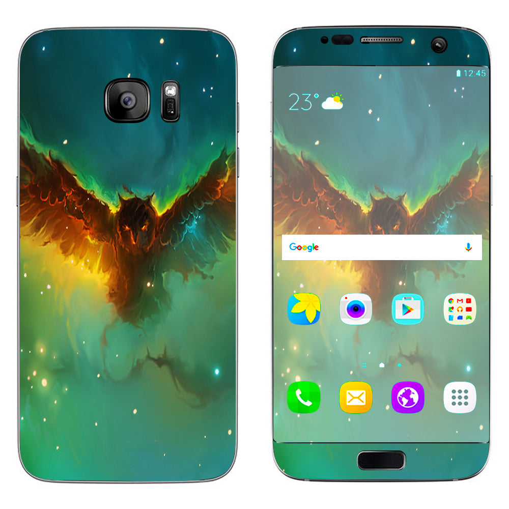  Flying Owl In Clouds Samsung Galaxy S7 Edge Skin
