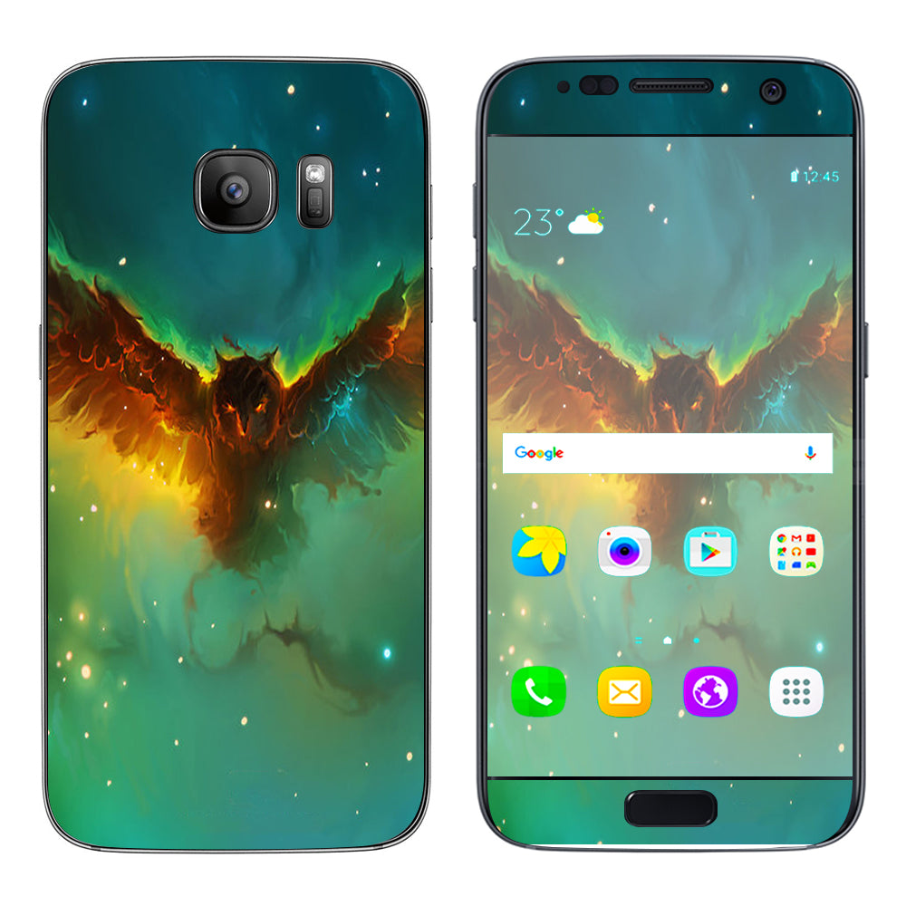  Flying Owl In Clouds Samsung Galaxy S7 Skin