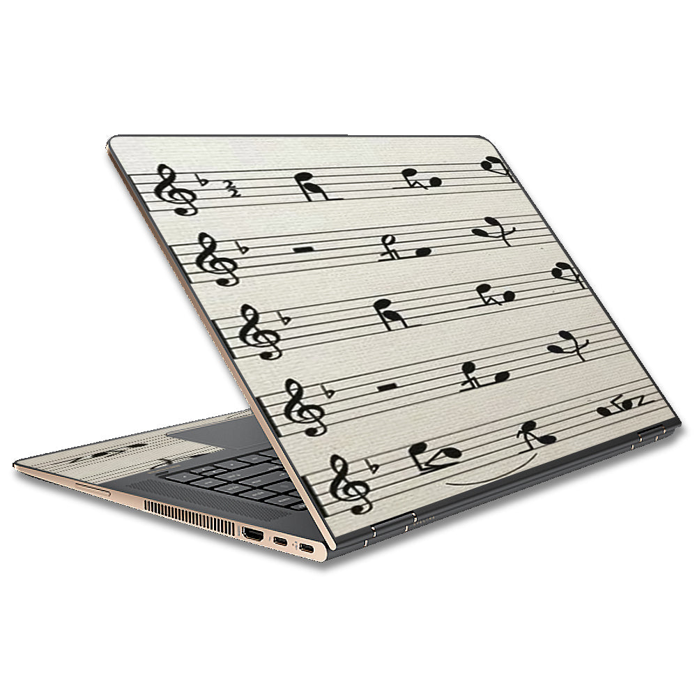  Music Notes Song Page HP Spectre x360 13t Skin