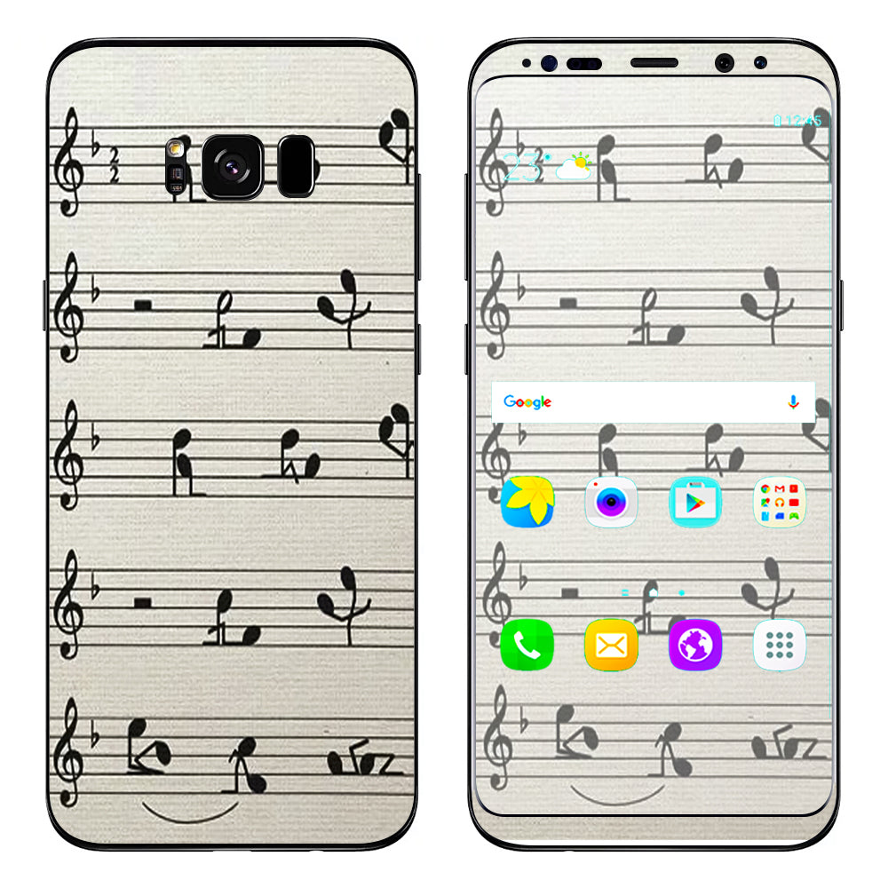  Music Notes Song Page Samsung Galaxy S8 Skin