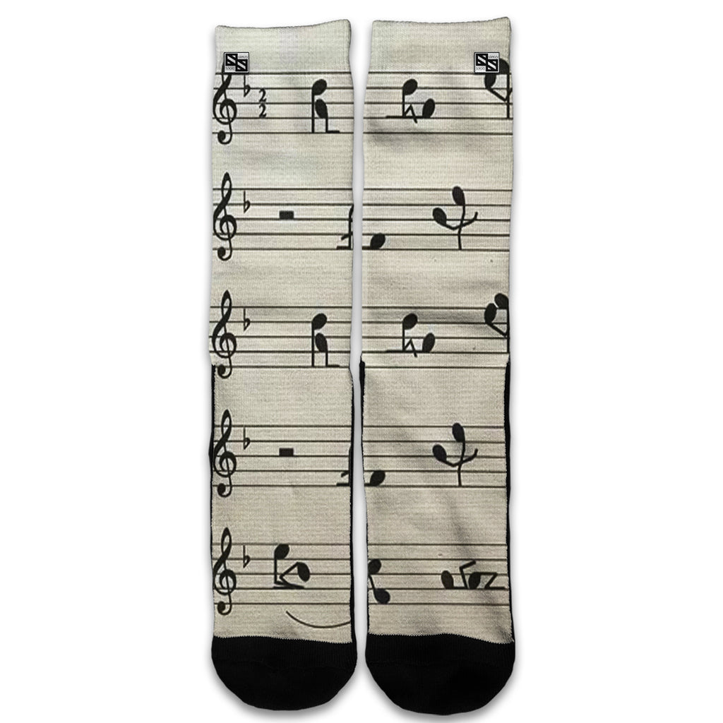  Music Notes Song Page Universal Socks