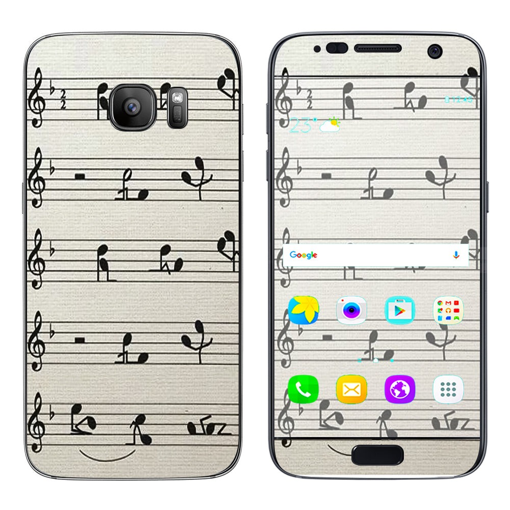  Music Notes Song Page Samsung Galaxy S7 Skin