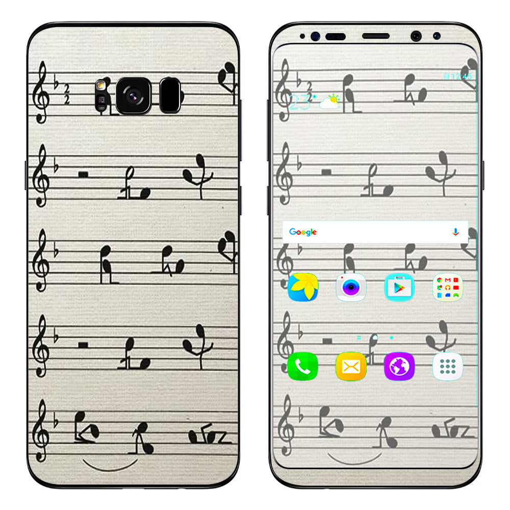  Music Notes Song Page Samsung Galaxy S8 Plus Skin