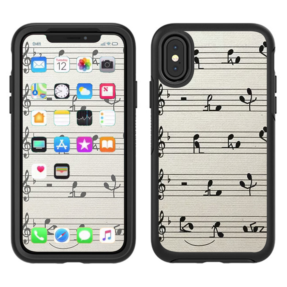  Music Notes Song Page Otterbox Defender Apple iPhone X Skin