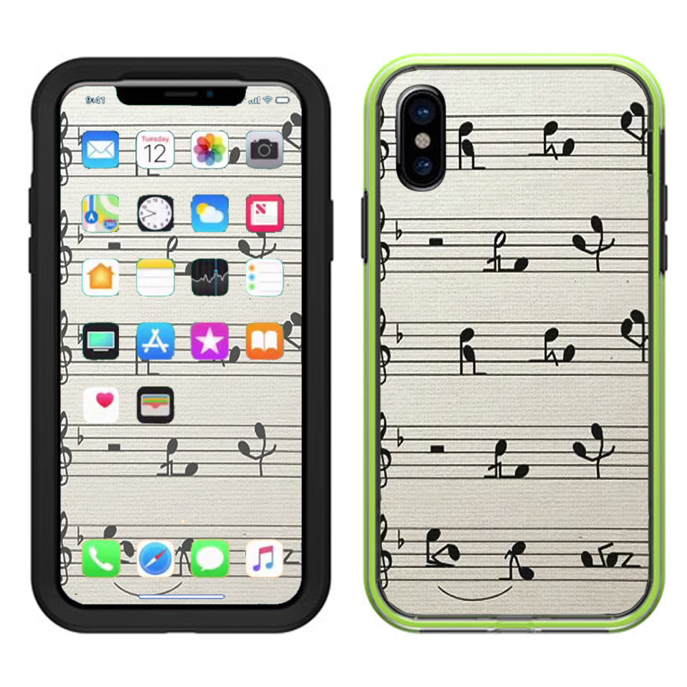  Music Notes Song Page Lifeproof Slam Case iPhone X Skin