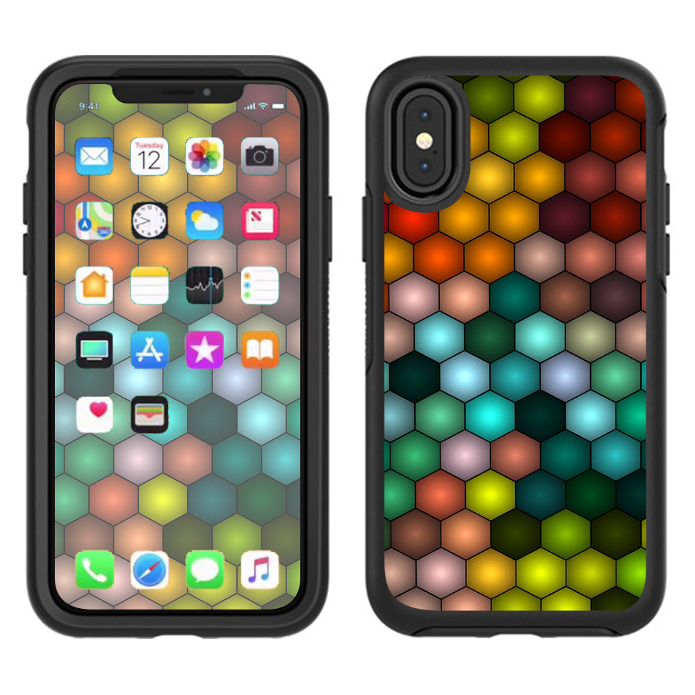  Vector Abstract Honeycomb Otterbox Defender Apple iPhone X Skin
