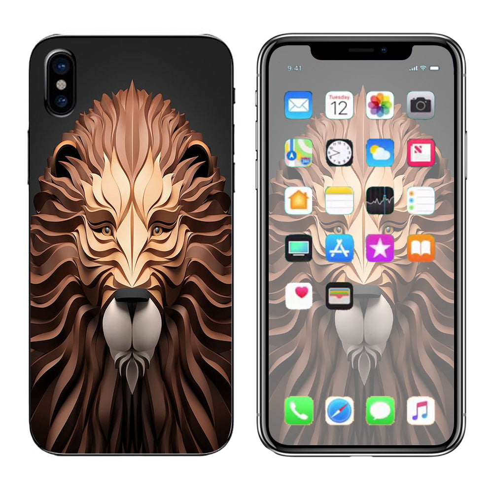  3D Lion Apple iPhone X Skin