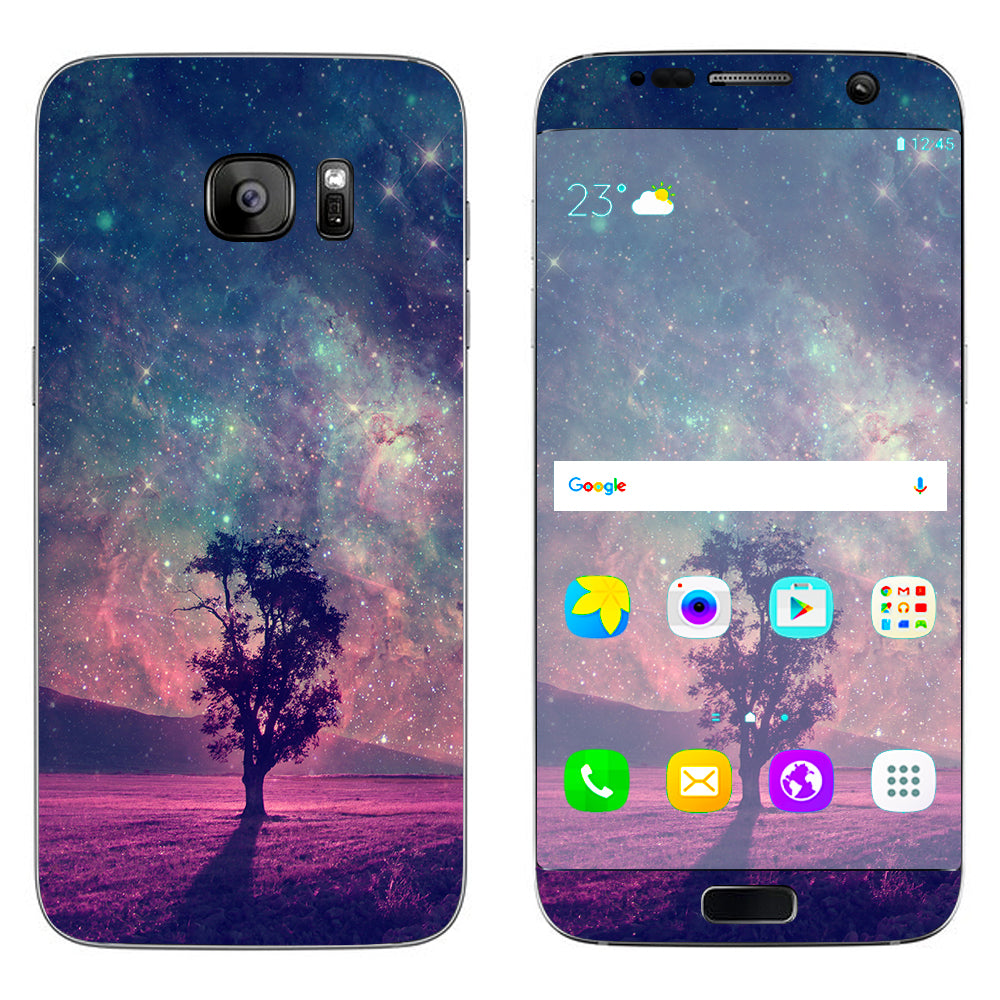  Sky Tree Stars Samsung Galaxy S7 Edge Skin