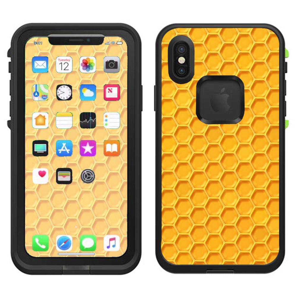  Yellow Honeycomb Lifeproof Fre Case iPhone X Skin