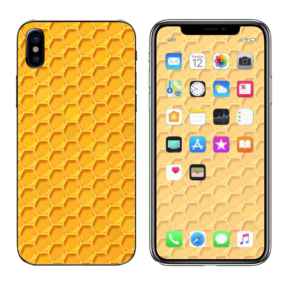  Yellow Honeycomb Apple iPhone X Skin