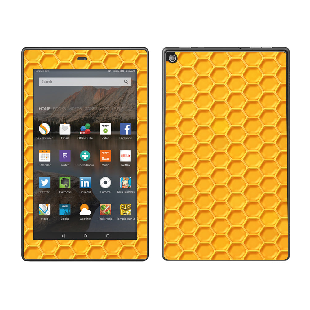  Yellow Honeycomb Amazon Fire HD 8 Skin