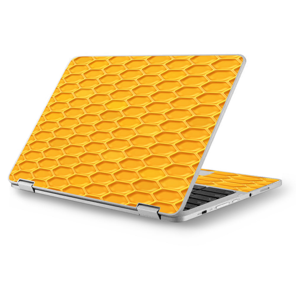  Yellow Honeycomb Asus Chromebook Flip 12.5" Skin