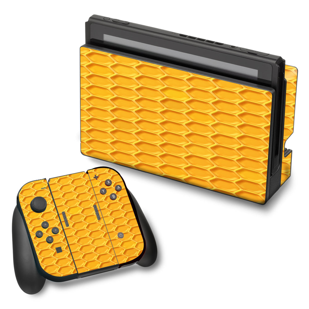  Yellow Honeycomb Nintendo Switch Skin